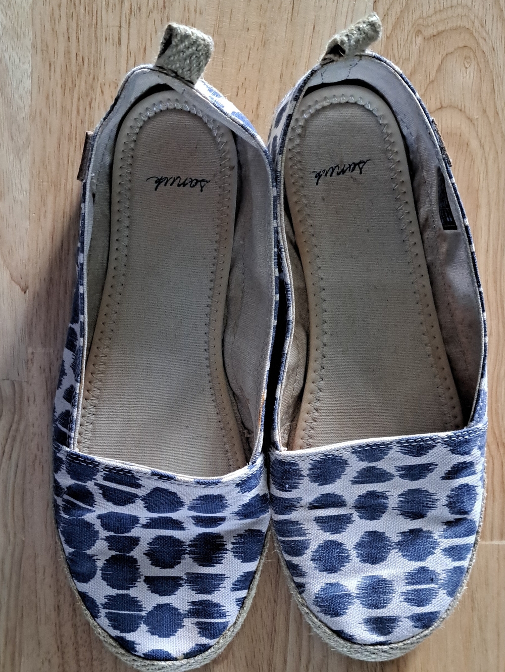Navy and White Dot Sanuk Canvas Flats
